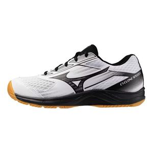 Mizuno Cyclone Speed 女 排球鞋 室內運動 穩定 包覆 回彈 白 黑 [V1GC258161]