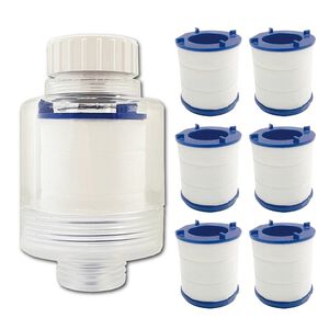 [春佰億]水摩爾 沐浴除氯過濾器*1入+替換濾芯*6入(一年份組合)