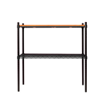 【Y HOUSE】90x45x75cm pine two-layer storage rack rack iron rack - black teak, , large
