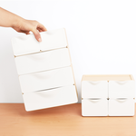 【O-Life】Stackable Desktop Drawer Cabinet-4 Drawers Black, , large