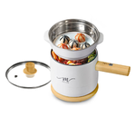 【MOLIJIA】1.8L-M17 Multifunctional Non-stick Electric Hot Pot/Rice Cooker/Steamer - White Wood Grain, , large