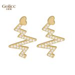 【Gulicc 】古莉可 耳環 心金色閃電耳釘, , large