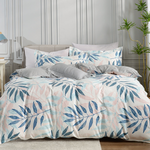 【Betrise】Spring Flowers Bloom | Environmentally friendly printing and dyeing anti-mite and antibacterial 100% combed cotton dual-purpose quilt and bed sheet set - double, , large