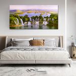 【御畫房】天瀑 國家一級畫師手繪油畫60×120cm(VF-118), , large