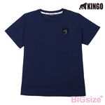 KINGO-大尺碼-女款 圓領T恤-丈青-414129, , large