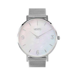 [MEDOTA] CERES Series natural mother-of-pearl ladies watch-Silver / ES-12701 stainless steel strap