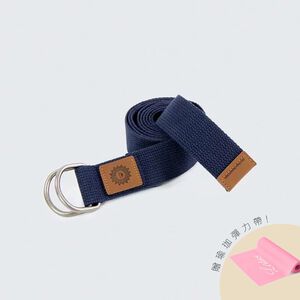 Miracle墨瑞革 習瑜珈純棉雙環伸展瑜珈繩240cm 纏天藍 附瑜珈伸展帶