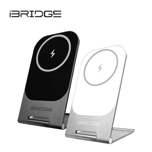 iBRIDGE 15W超輕薄金屬支架無線充電器-黑