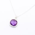 【Angel & Me】Amethyst square s925 sterling silver necklace Valentine Day gift, , large