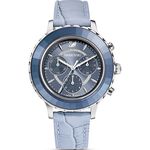 SWAROVSKI 施華洛世奇 Octea Lux Chrono 丹寧藍晶鑽手錶 女錶-39.5mm(5580600), , large