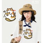 JZ TEE Cat & Shiba Inu-Grass Sliding Graphic Tee, , large