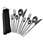 仙德曼露營鈦西餐具組-黑鈦-11件套x1組, , large