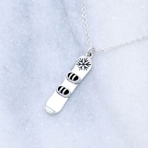 【Angel & Me】3D 滑雪板 s925 純銀項鍊 滑雪 運動 聖誕節禮物