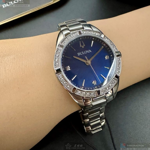 [星晴錶業]BULOVA手錶,32mm,BU00005寶藍色錶面銀錶殼銀色精鋼錶帶款