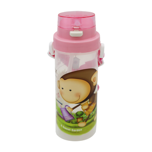 跳跳猴吸管水壺-500ml-藍色x1支+粉色x1支