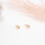 【Angel & Me】梅花 小花 s925 純銀厚鍍18k玫瑰金 耳環 耳夾, , large