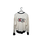 Black and white contrast hand-painted university T white, , large