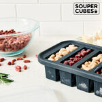 官方直營【Souper Cubes】 多功能食品級矽膠保鮮盒_曜石灰2件組(6格+10格), , large