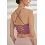 YOGA FLOW Dale Bra - 交錯層次短版上衣 - 丹森紫 Damson, , large