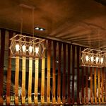 【H&R安室家】 53x29x30cm小號長方鐵網吊燈 ZA0116, , large