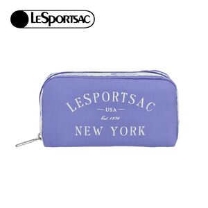Lesportsac Rectangular Cosmetic 立體長形收納化妝包/ 品牌LOGO 紫羅蘭色