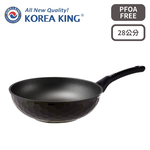 【Korea King】Granite 蜂巢晶礦花崗岩不沾炒鍋 28公分 (星夜黑), , large