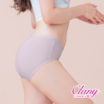 【Clany可蘭霓】台灣製絲蛋白美膚內褲 ｜莫代爾親膚透氣低敏・中腰女內褲 M&ndash;XL  迷迭紫 2152-91, , large