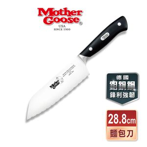 【美國MotherGoose鵝媽媽】德國優質鉬釩鋼 不鏽鋼 冷凍肉品刀/麵包刀28.8cm