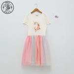 【SOLO Vintage】LCW Girls One-piece Butterfly Dress Made in Turkey 6-7y, , large