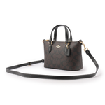 COACH Gallery 金字馬車塗層帆布迷你二用包/巧克力色, , large