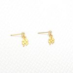 【Angel & Me】幸運草 s925 純銀 厚鍍 24k純金 一對 耳環 耳夾, , large