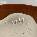 【Gulicc】古莉可 耳環 立體藍色蝴蝶耳環, , large