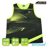 KINGO-超大尺碼-男款 排汗 背心-黃-415602, , large