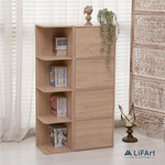 4-Tier Cube Bookcase with Magnetic Doors, , large