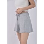 (3XL) 【里唯私服】meier q高腰坑紋鬆緊灰色短褲二手衣, , large