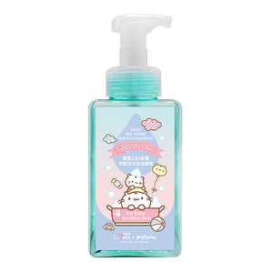Luveta 寶寶2合1柔護洗髮沐浴泡泡慕斯 - 450ml / 粉藍瓶［集翔國際］