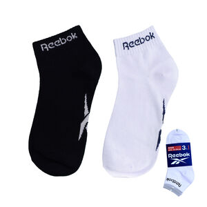 Reebok棉選柔軟1/4襪3入組-黑色22~24