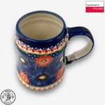 【SOLO歐洲家居】波蘭製 Cerraf 波蘭陶 680ml 啤酒杯 赤藍芳華系列, , large