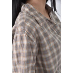 (L) uniqlo棉質格紋棕色長袖上衣二手衣, , large