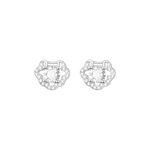 S999純銀鋯石如意平安鎖耳釘款耳環附馬卡收納盒, , large