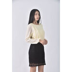 (S) eyescream拼色白色洋裝二手衣, , large