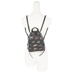 Michael Kors Rhea 銀字美式招牌圖案拉鍊迷你後背包(黑色), , large