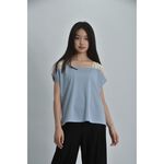 (S) blue ribbon韓牌無袖氣質藍色上衣二手衣, , large