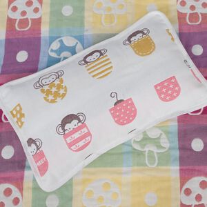 [Kaimei Cotton] 2-pack Six-layer gauze baby pillowcase Big Mouth Monkey style