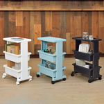 【JEJ ASTAGE】Japan-Made Multifunctional 3-Tier Utility Cart (Top Shelf Design / Storage Cart / Organizer Cart) – Blue, , large
