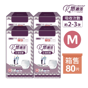 【悠適活】日本製輕薄自在褲2回300cc(M/L/XL/20片/包*4包/共80片/箱)