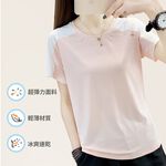 【現貨】DR冰絲短袖上衣-女款 冰涼女上衣 防曬女上衣 短袖女上衣 機能 速乾 輕薄 短袖T恤, , large