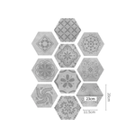 Hexagonal cement texture wall sticker Cement solid color, , large