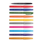 【 Pentel 飛龍 】柔繪筆 10支/盒 SES15C   -  B紅, , large