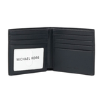 Michael Kors 銀字Logo 荔枝皮革對開證件照短夾(海軍藍), , large